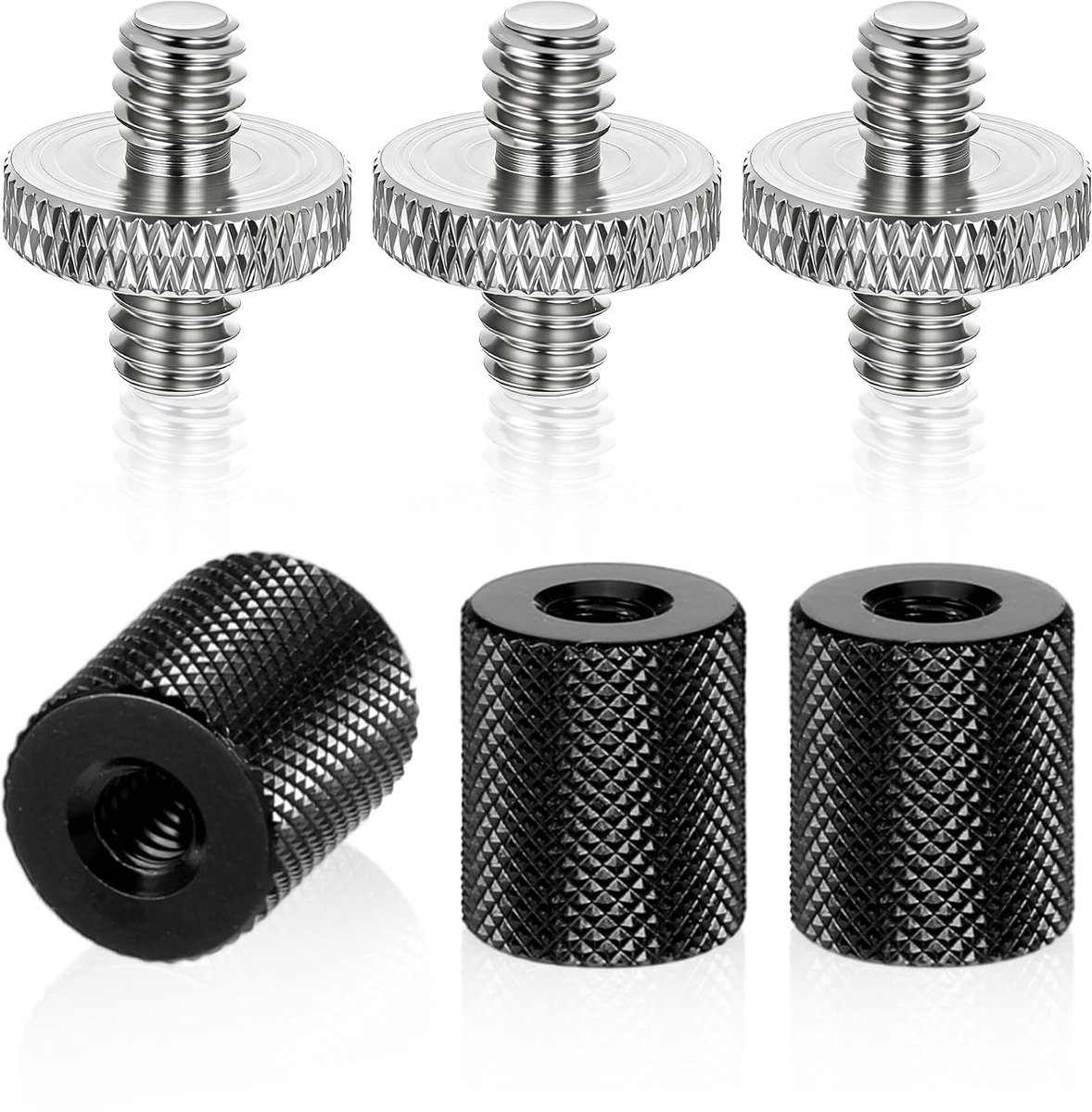 1/4 naar 1/4, 6 stuks statiefadapter inch schroefdraadadapter statiefschroef camera schroeven adapters 1/4 inch naar 1/4 inch statief schroefadapters voor camera lampstatieven