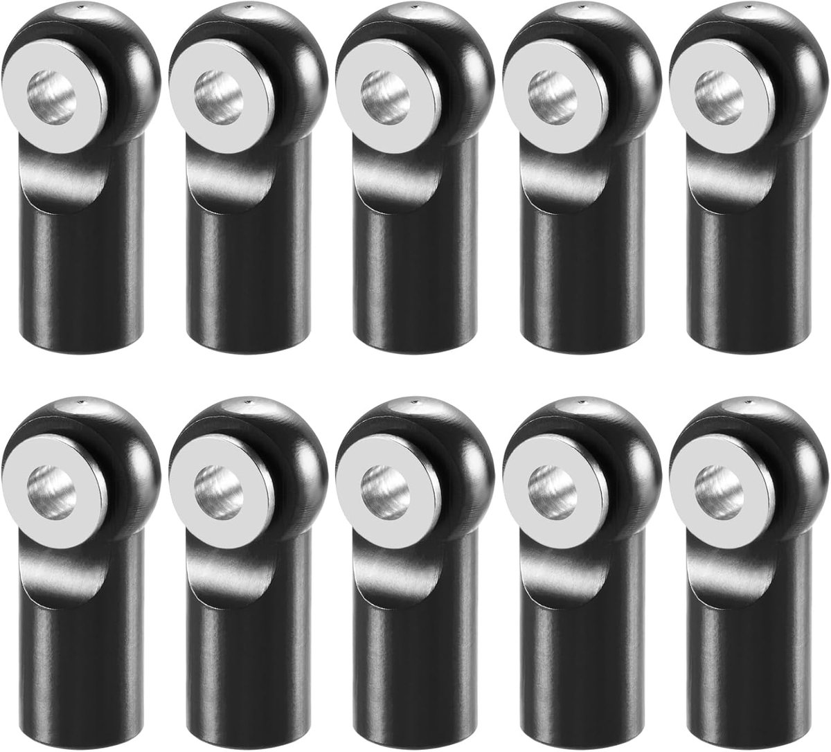 10 stuks M2 kogelkophouders spoorstangkoppen metalen link stang stang eindbal joint head voor 1/10 RC Car TRX4 TRX6 SCX10 D90 Wraith CC01 (zwart)