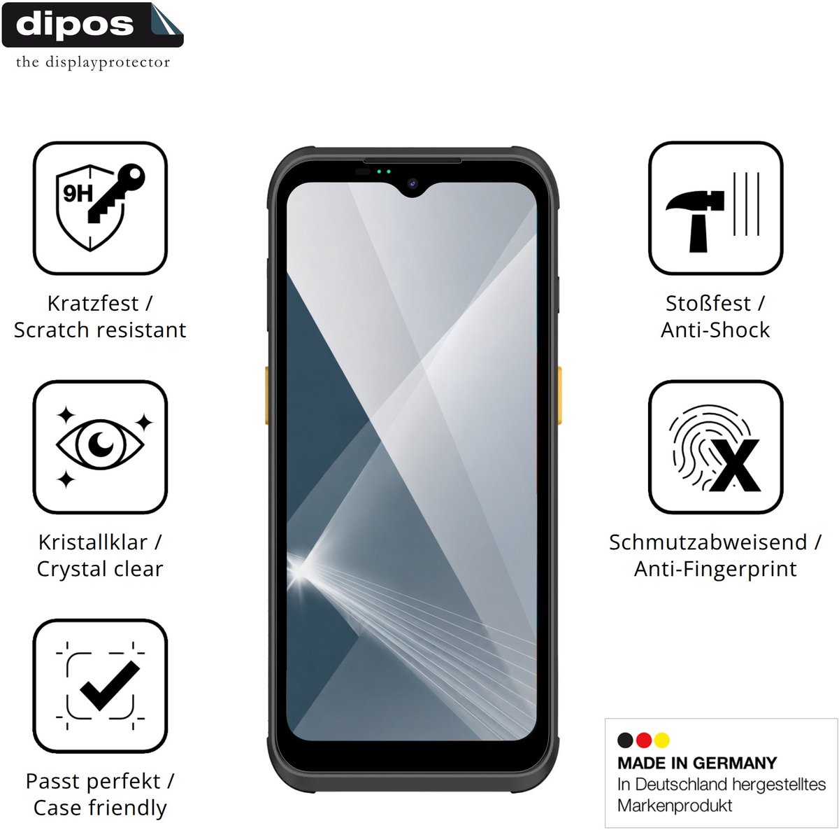 dipos – 2x Pantserfolie geschikt voor Conker SX65 | 9H Screenprotector
