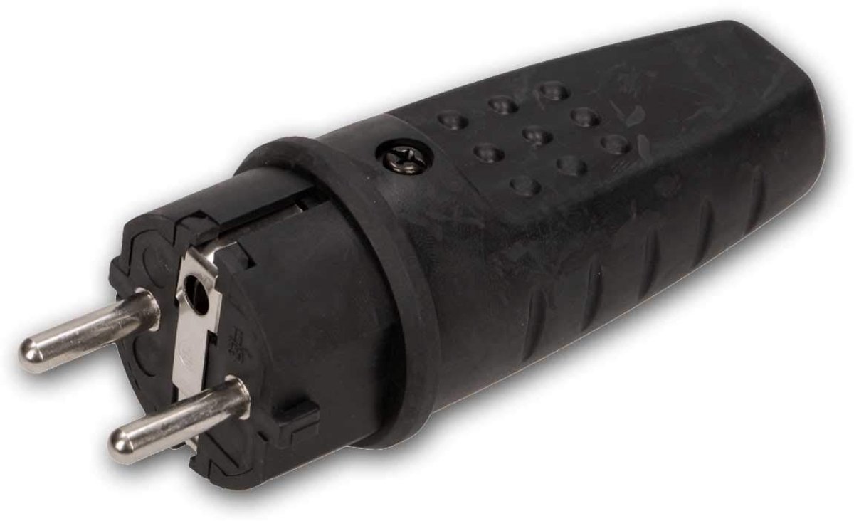 stekker veiligheidscontact, 250V/16A, spatwaterdicht IP44