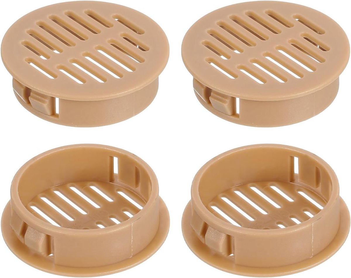 Ronde soffitventilatie, 2,5 cm, 8 stuks, oranje, kunststof, 35 mm, soffit-ventilatieafdekking, rond ventilatierooster, lucht stroomt gemakkelijk voor badkamer, thuis, kantoor, keuken, kast