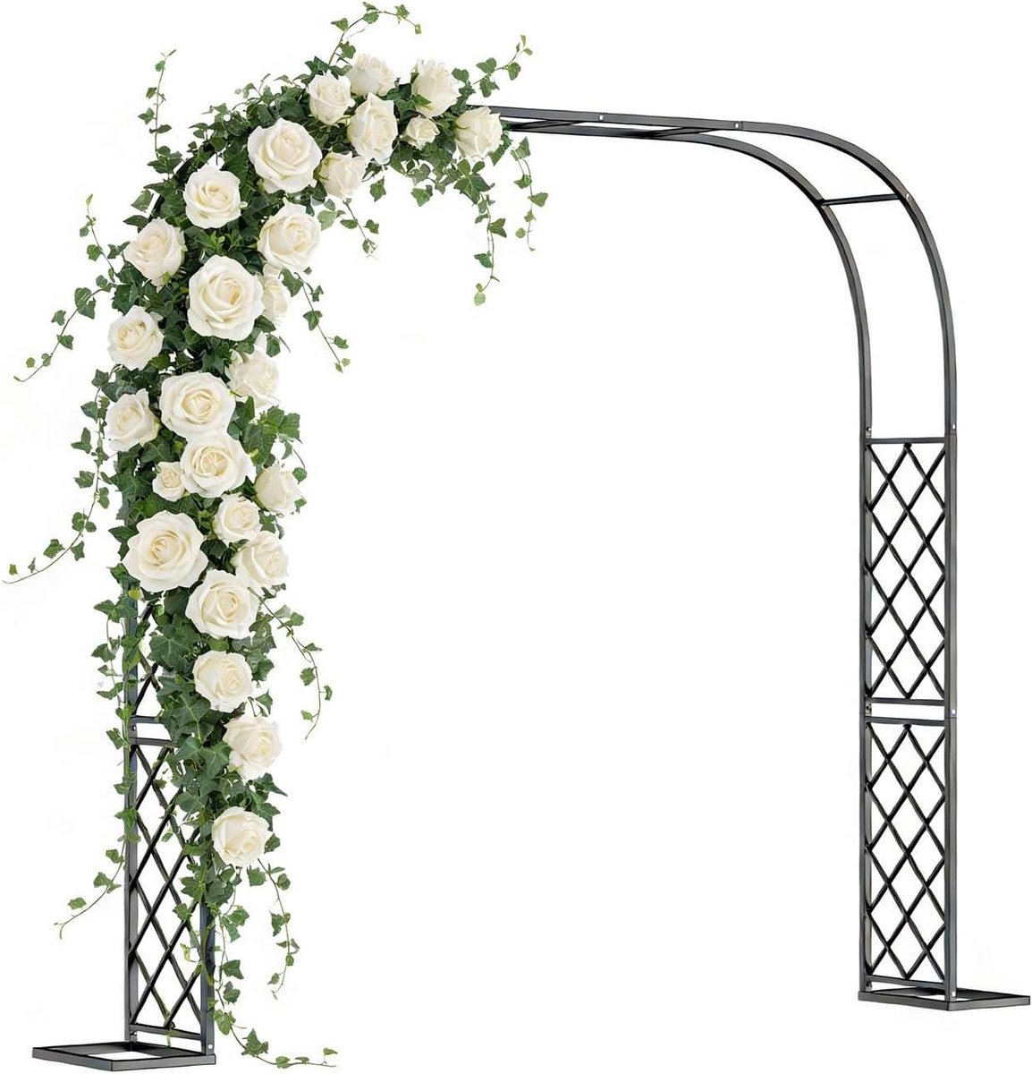 Rozenboog Metaal - Tuinboog Klimplanten - Decoratie Tuin - Bredere Dikkere Standaard - 240 x 240 cm - Zwart