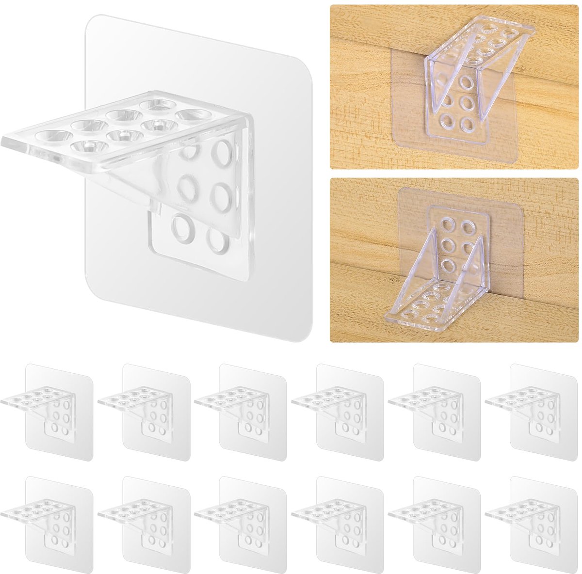 Plankdragers, plankhouders, plankdragers, plankdragers, kledingkast, inlegplankhouders, transparante steunpennen, plankhouder, onzichtbare kastbodemhouder