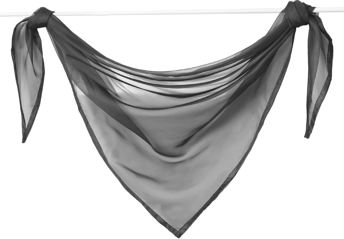 Voile Triangle Sjaals Emma Deco Transparante gordijnen LxB 200x100cm Grijs 1 Pack