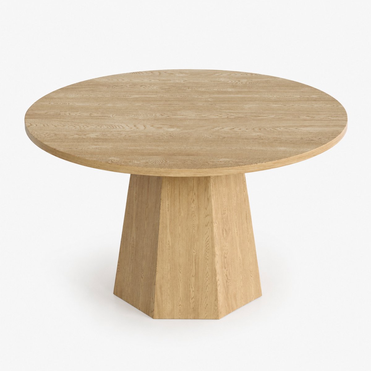Ronde Eettafel - Scandinavische Eettafel - MDF Tafel - Keukentafel - Klassiek - Minimalistisch - Stevig - Eetkamer - 120x120cm - 4-6 Personen - Eikenkleur