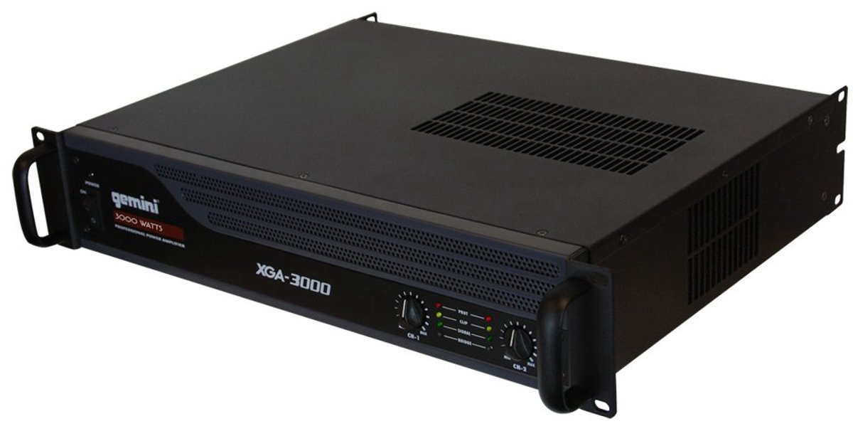 SnelShoppen - 3000 Watt Peak 2-Kanaals Versterker - Professionele Audio Versterker 200 Watt RMS (@4 Ohm) - XLR, 1/4" en RCA Ingangen - Bridgeable - Ve