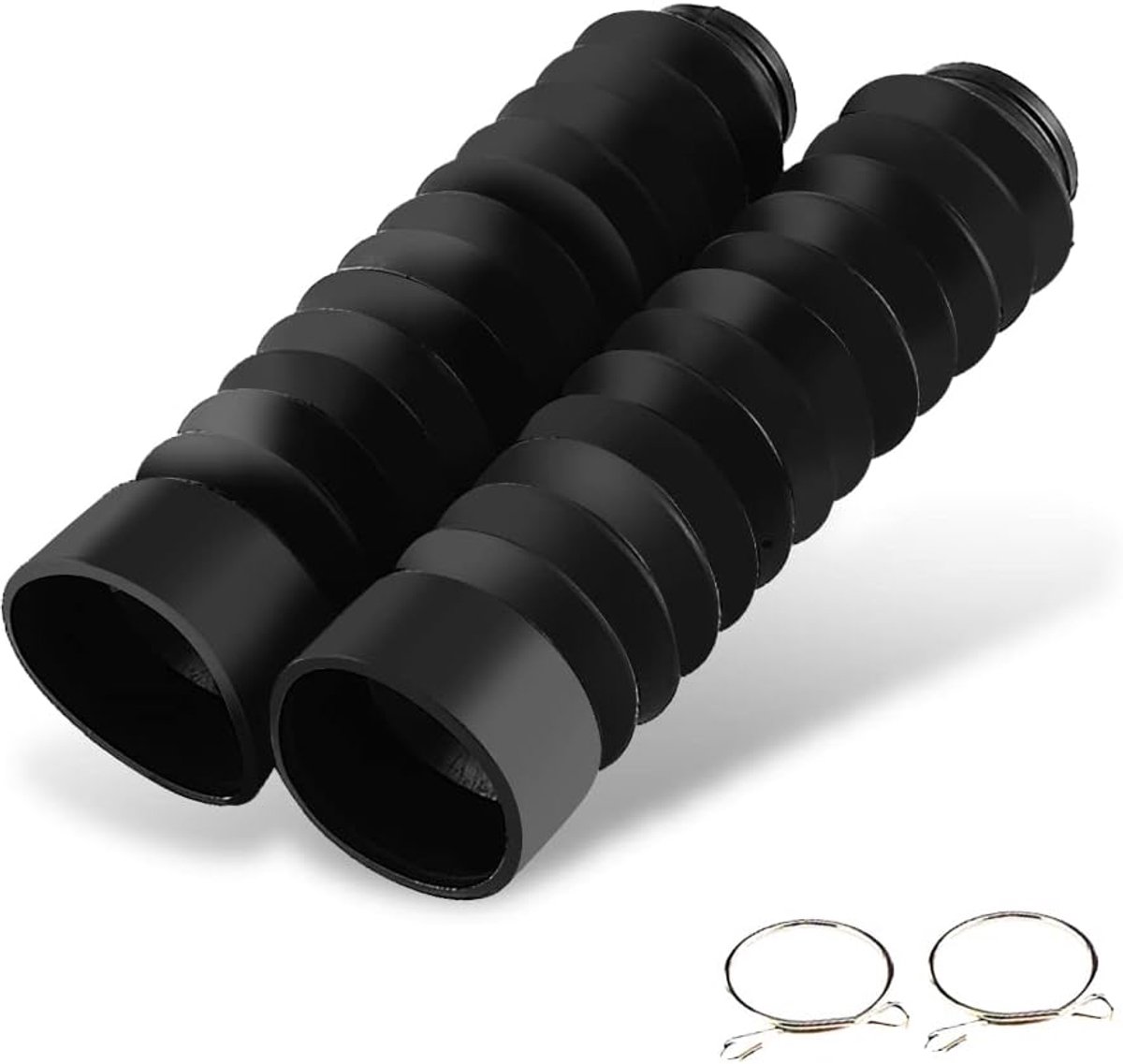 motorfiets voorvork stofbescherming, universele gatafdekking van rubber, laarzen, schokbestendig, 205 x 42 mm, 2 stuks default Zwart Andere
