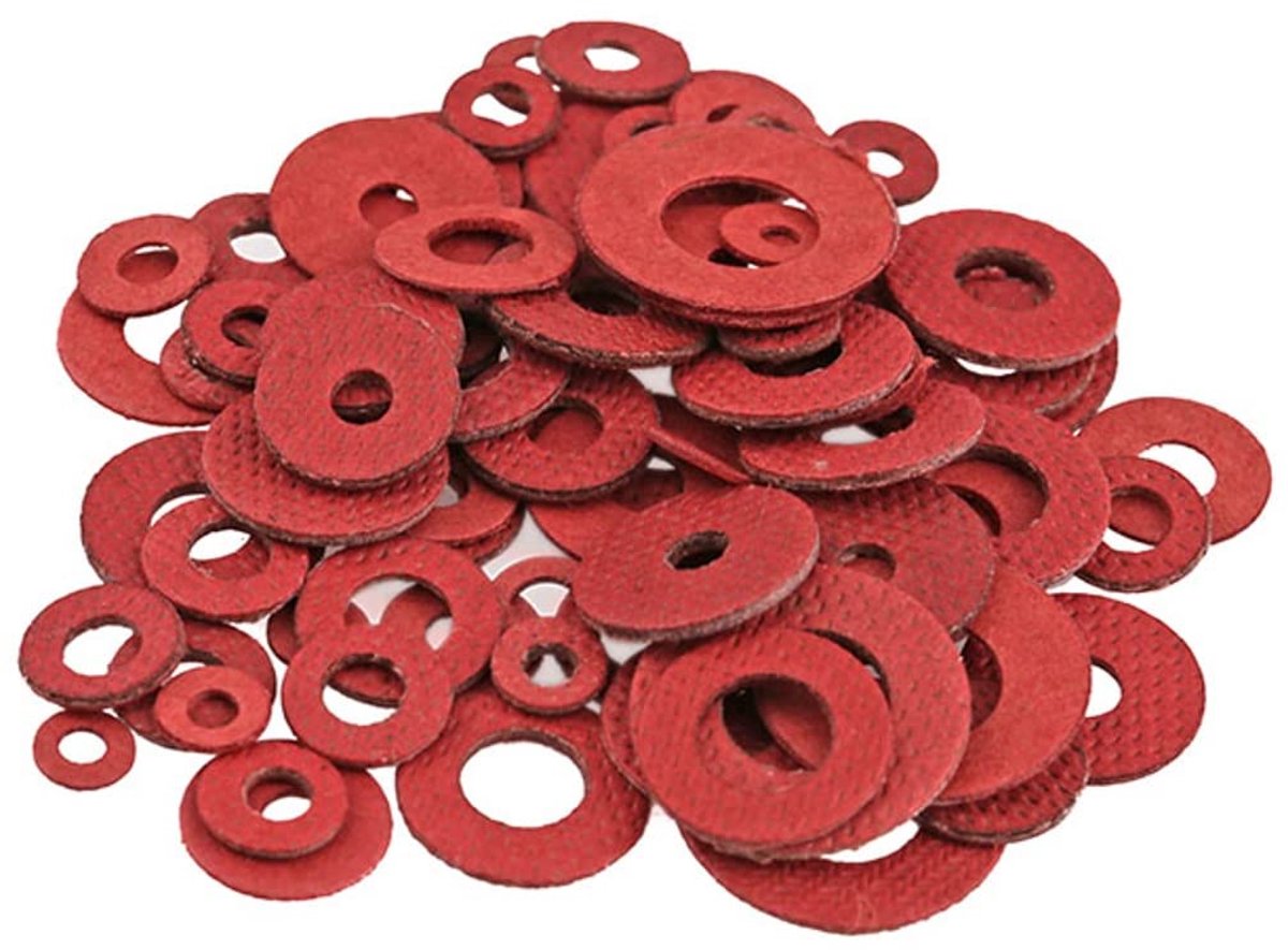 Platte ringen, rood staal papiervezel platte sluitringen, isolatiewasmachine, fiber washer, M4*10 * 0.8mm, 500 pcs