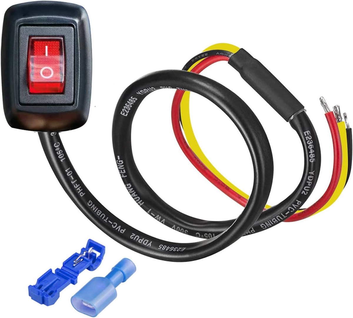 Plak Type Schakelaar met Terminal Auto Drukknopschakelaar, AAN/UIT DC12V/10A, 24V/5A DIY Tuimelschakelaar voor Autoboot Marine Truck RV (Rode LED)(Patent No.015001381)