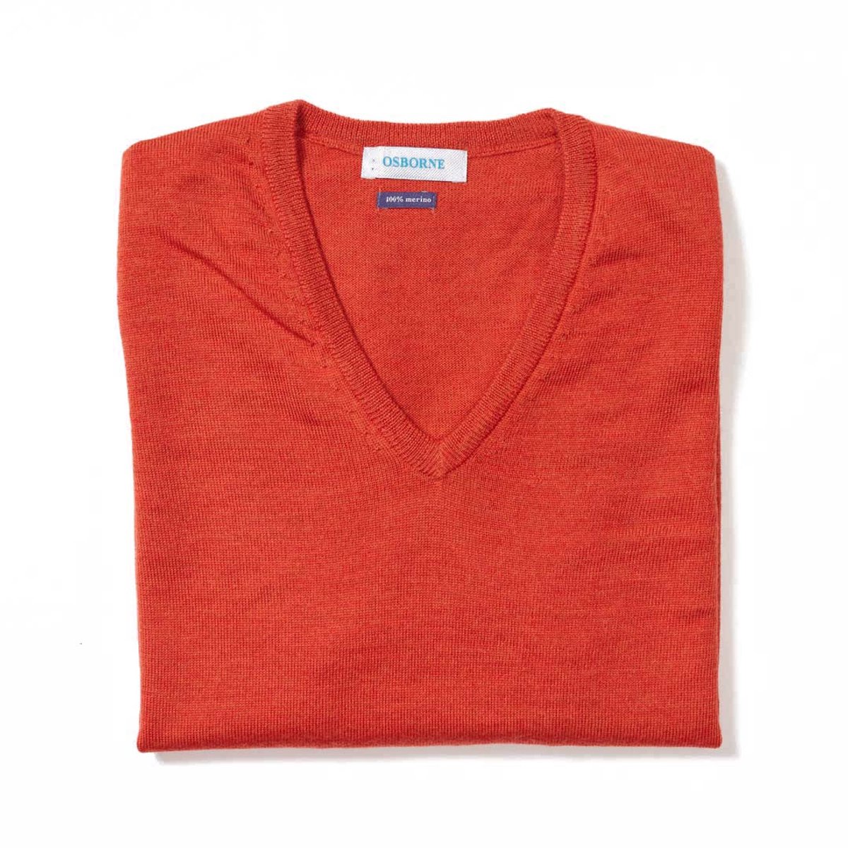 Osborne Knitwear Trui met V hals - Merino wol - Dames - Agrum - 2XL