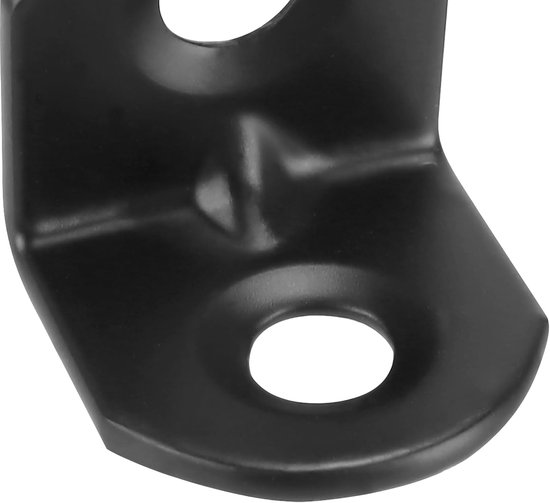 100 stuks hoekverbinders, zwart, 19 x 19 mm, metalen hoek, 90 graden, klein met schroef, hoek, metaal, L-vorm, meubelhoek, houten connector voor kast, houten meubels — afbeelding 3