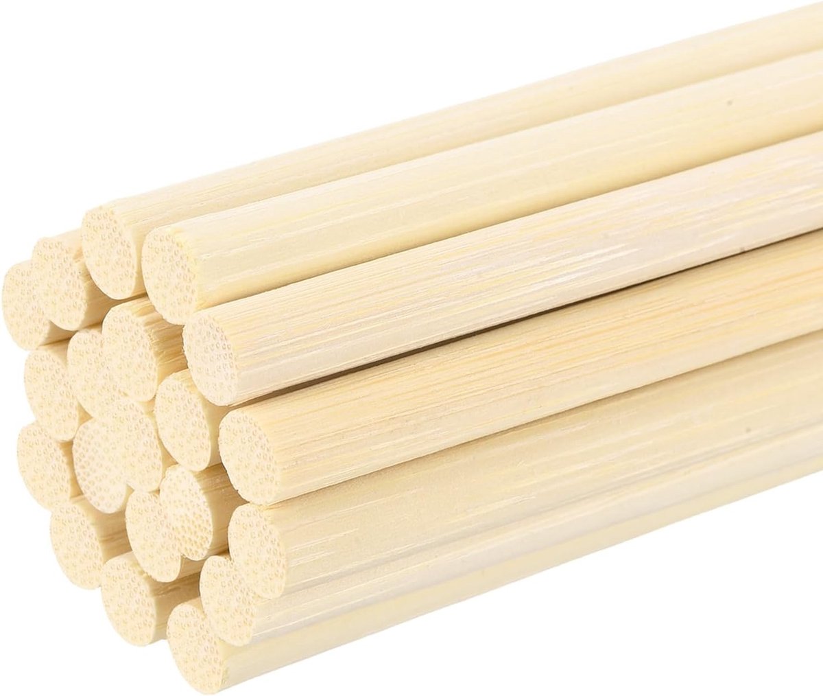 Houten stokken, 9/32 x 30 cm ronde houten stokjes bamboe stokjes voor prop voor foto boot handwerk doe-het-zelf bouwmodellen, verpakking van 20