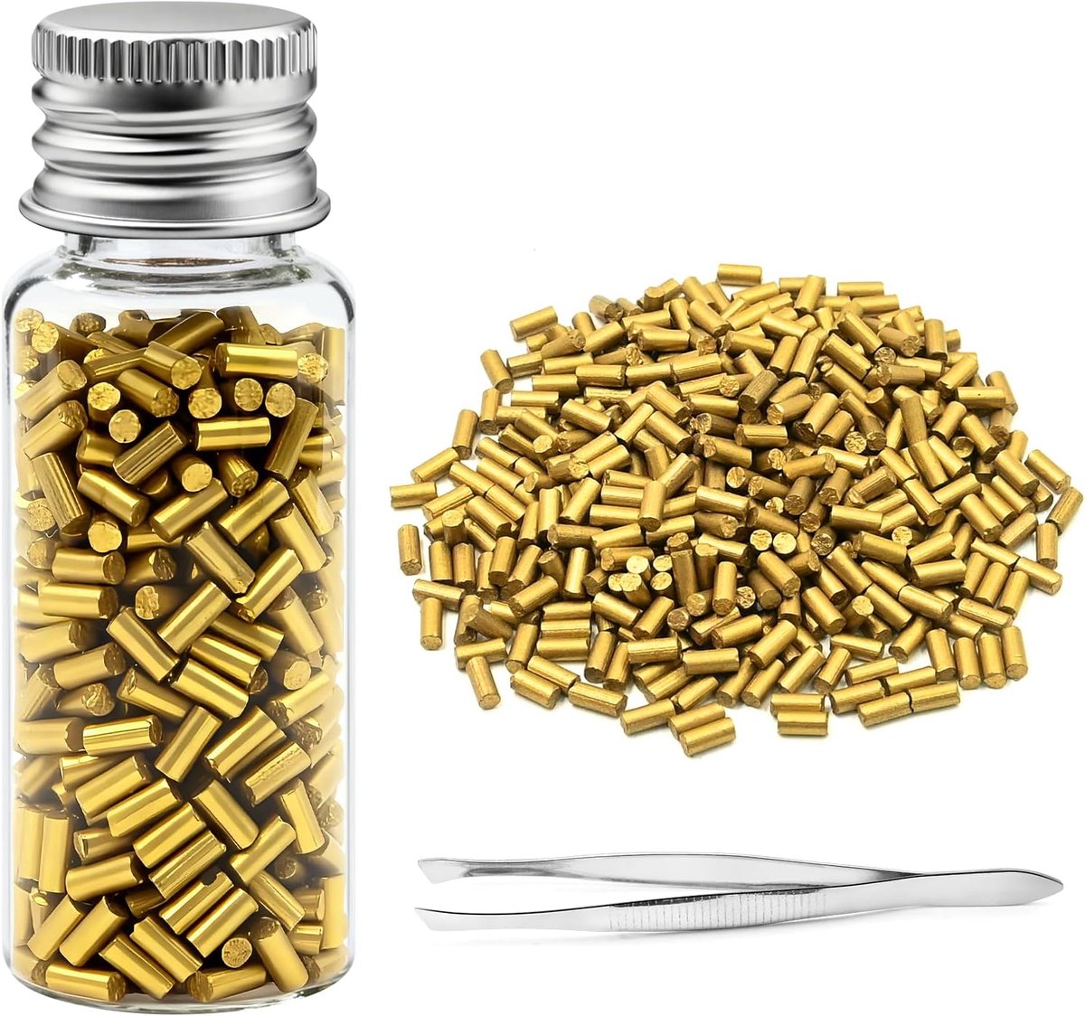 500 Stuks Universele Vuursteen Set, Goud Vervangende Vuursteen | Duurzame Vuurstenen met Pincet, Vuurstenen Aansteker Accessoires Geschikt voor de Meeste Benzine- & Gasaanstekers