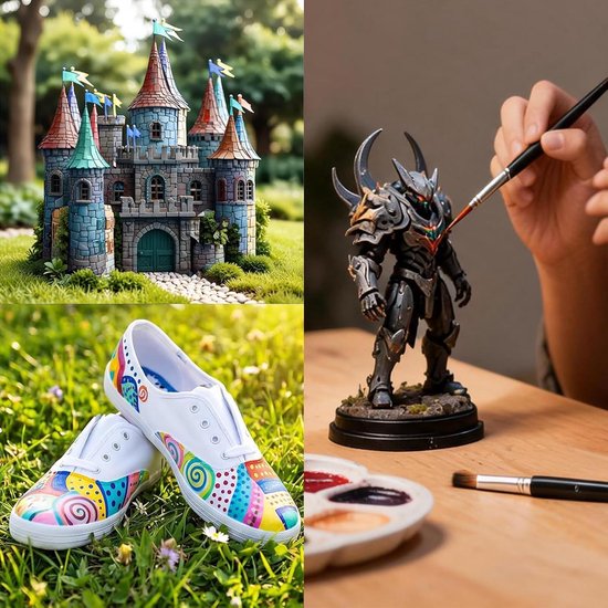 Modelleer- en Dry Brush Penselen, 11 Fijne Penselen en 6 Dry Brush Penselen, voor Warhammer Figuren, Acrylverf en Modellen — afbeelding 5