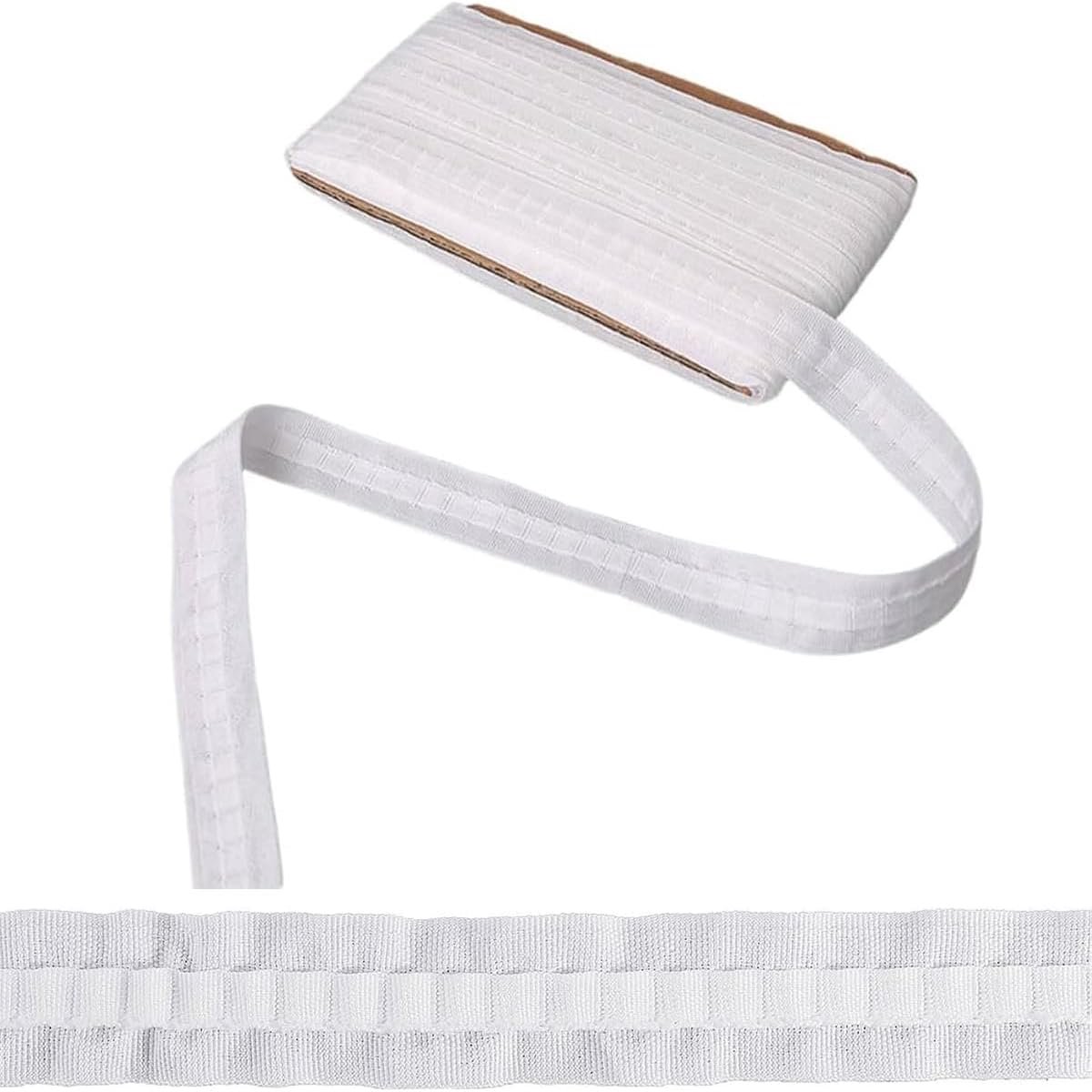 1 stuk gordijn, plooiband, wit, plooiband voor gordijnen, witte genaaide gordijnbanden, universele plooiband, voor de decoratie van gordijnen, 30 m x 2,5 cm