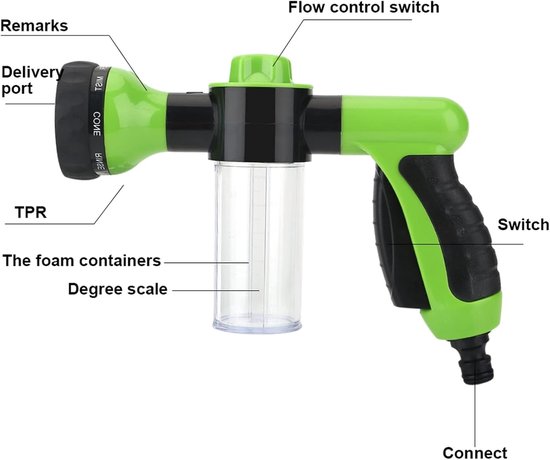 Hogedrukreiniger Auto Wassen Sproeipistool 6m (Groen) — afbeelding 3
