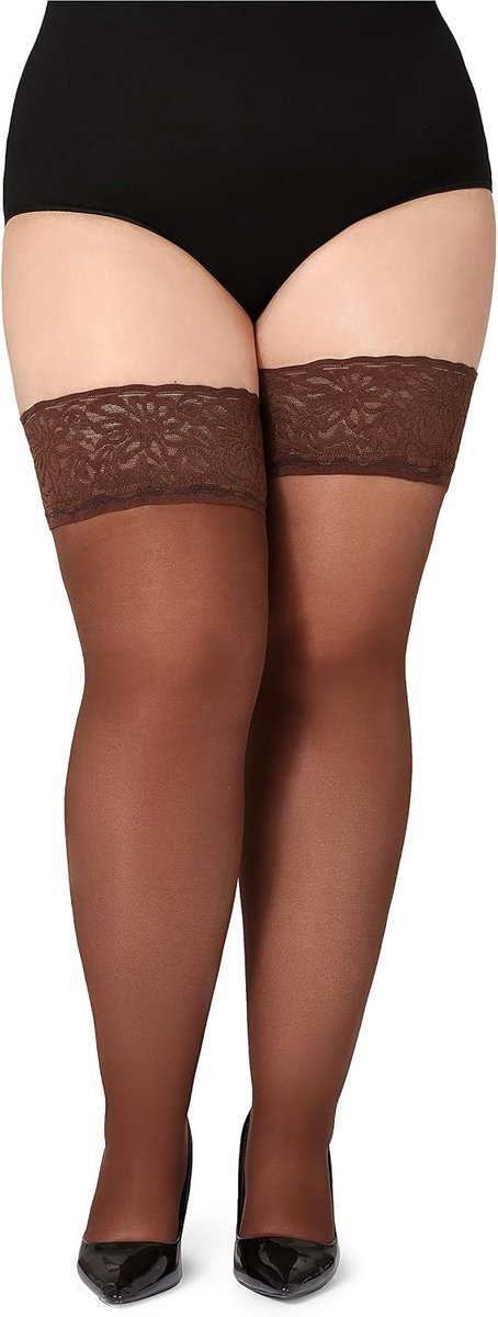 Dames Hold Up Kousen met Kant Plus Size 40 DEN BLV-1127