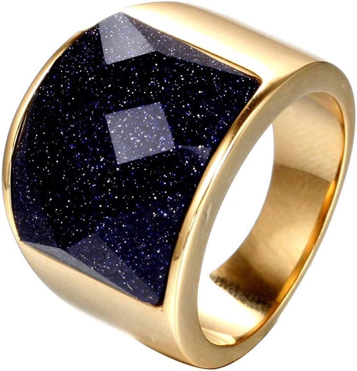 Mannen Vrouwen roestvrij staal 19mm multi kleur diamant geslepen edelsteen ring