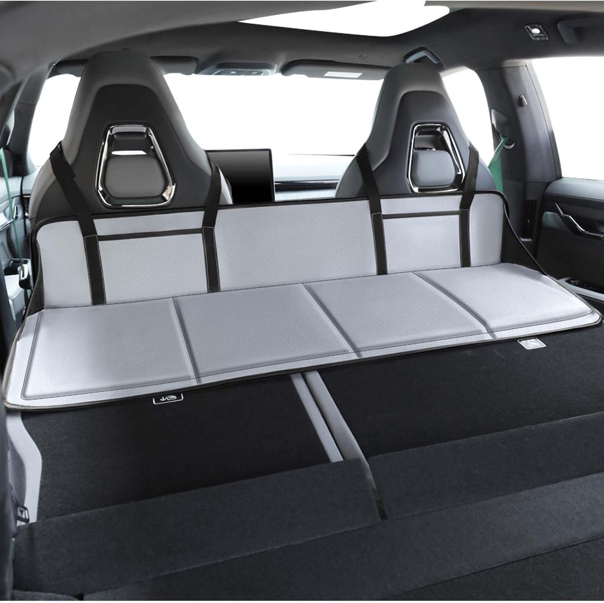 kampeeraccessoires (zwart) voor SUV's met een platte bagagerek, bijv. voor Tesla Model Y, RAV4, CRV, X-Trail, Outback