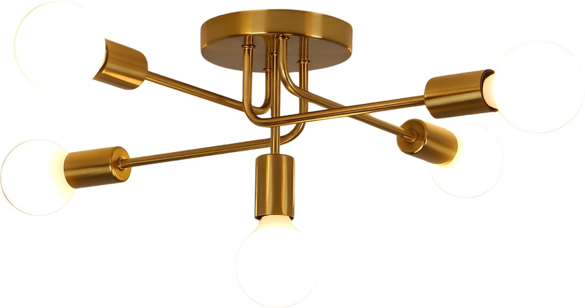 JCP® Hanglampen Eetkamer - Hanglamp - Plafondlamp - Goud - 53cm x 53cm x 19cm