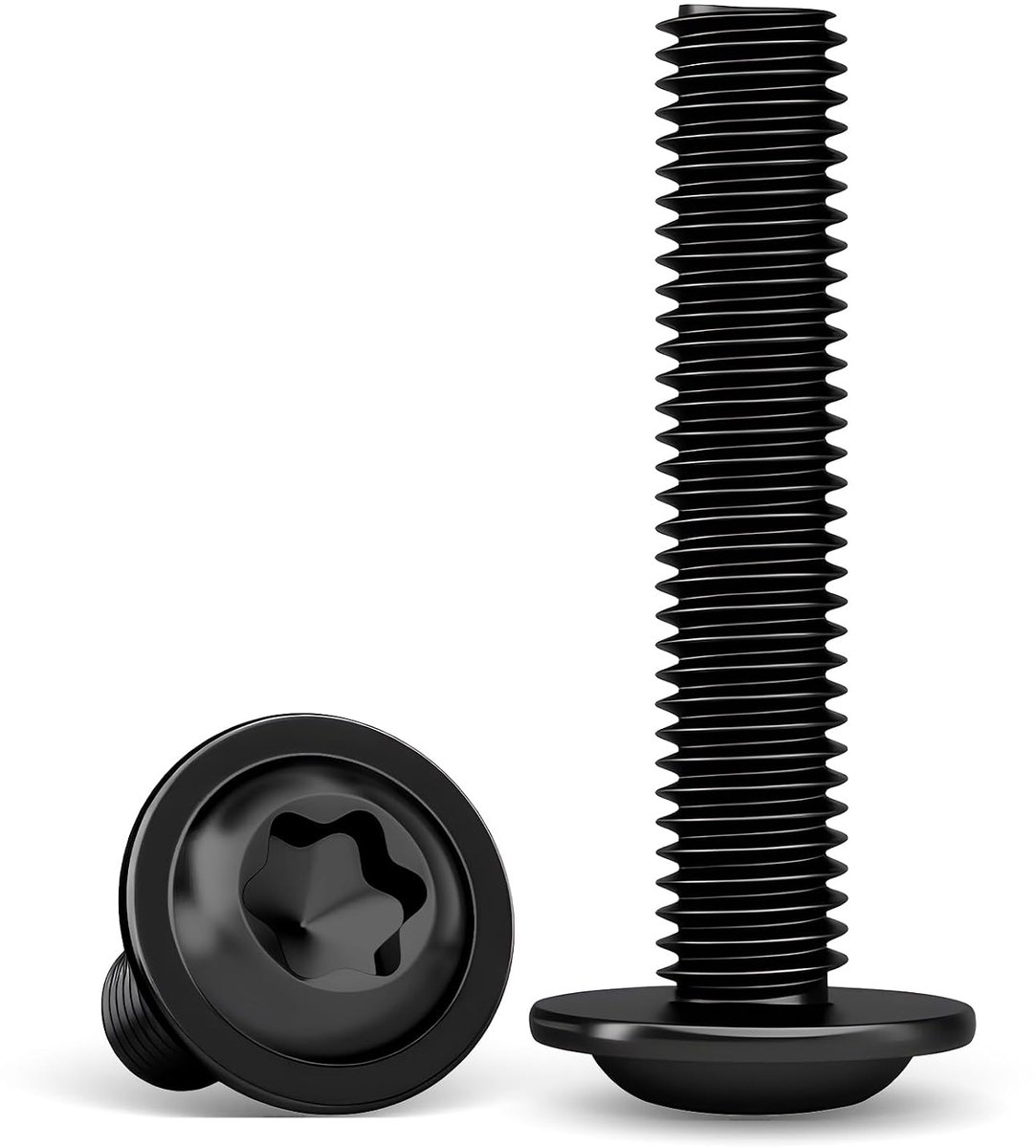 35 stuks flensschroeven M6x30 mm, RVS zwart Torx | M6x30 mm RVS A2 V2A zwart met Torx en volledige schroefdraad voor meubels, werkplaats en DIY