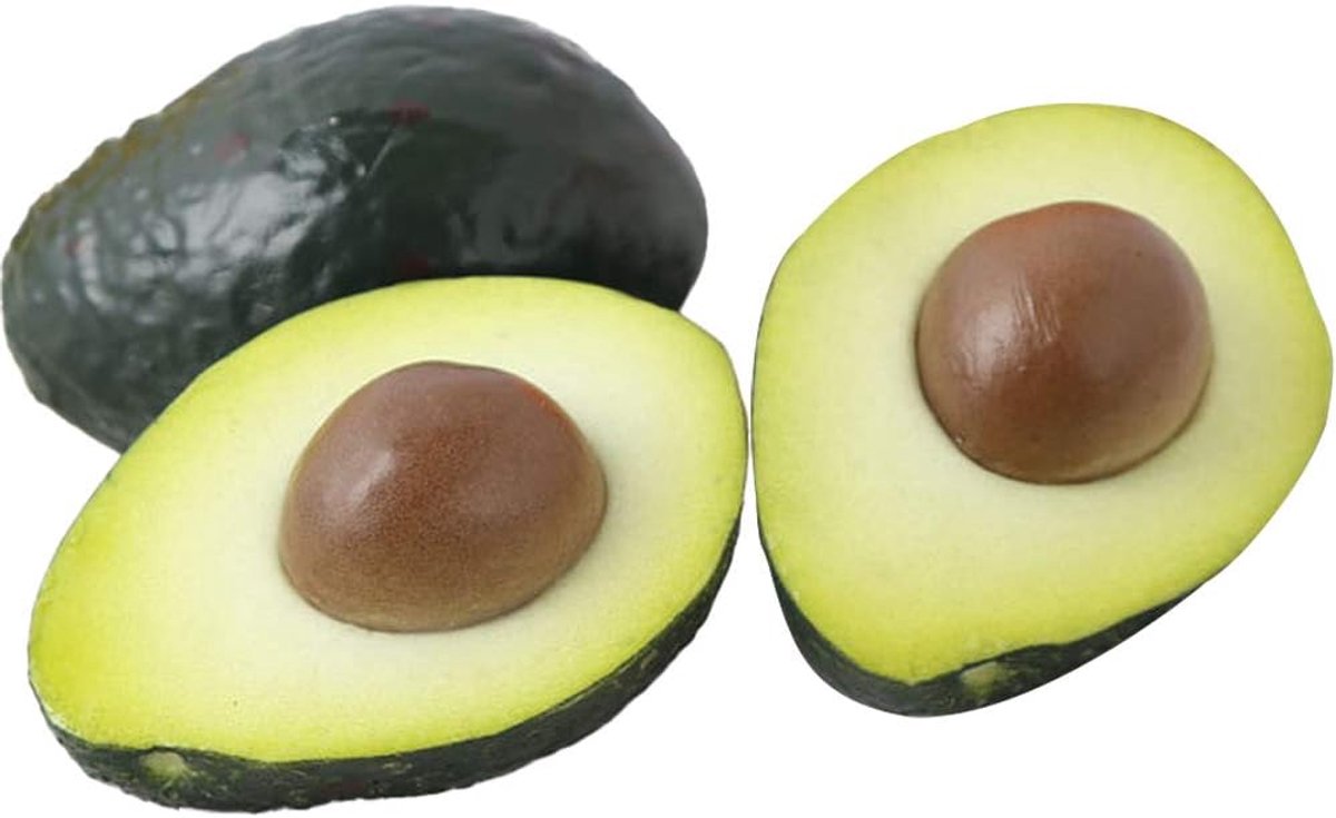 3 stuks kunstmatige avocado's prop decor nep levensechte plastic groene avocado fruit groente thuis feest festival decoraties (3 stuks halve kunstmatige avocado's)