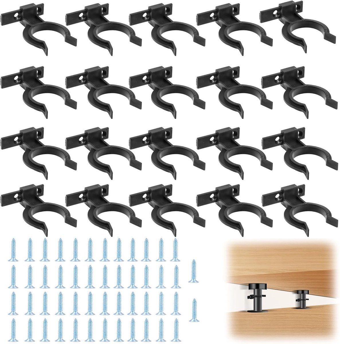 Zoca-lo Coci-na Bevestigingsclips voor keukensokkelplinten, met 50 schroeven, voor banken, tafels, bedden, tv-standaarden, kasten, voor 32-42 mm, 20 stuks