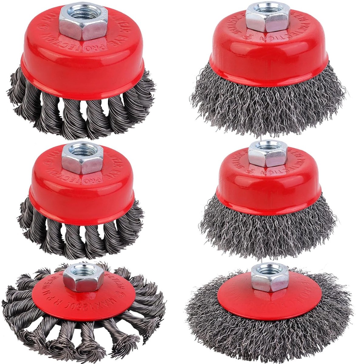 Staalborstels M14 x 2 draadborstels, 75 mm en 100 mm, set van metalen borstels van staal voor boren, voor het verwijderen van roest en lak