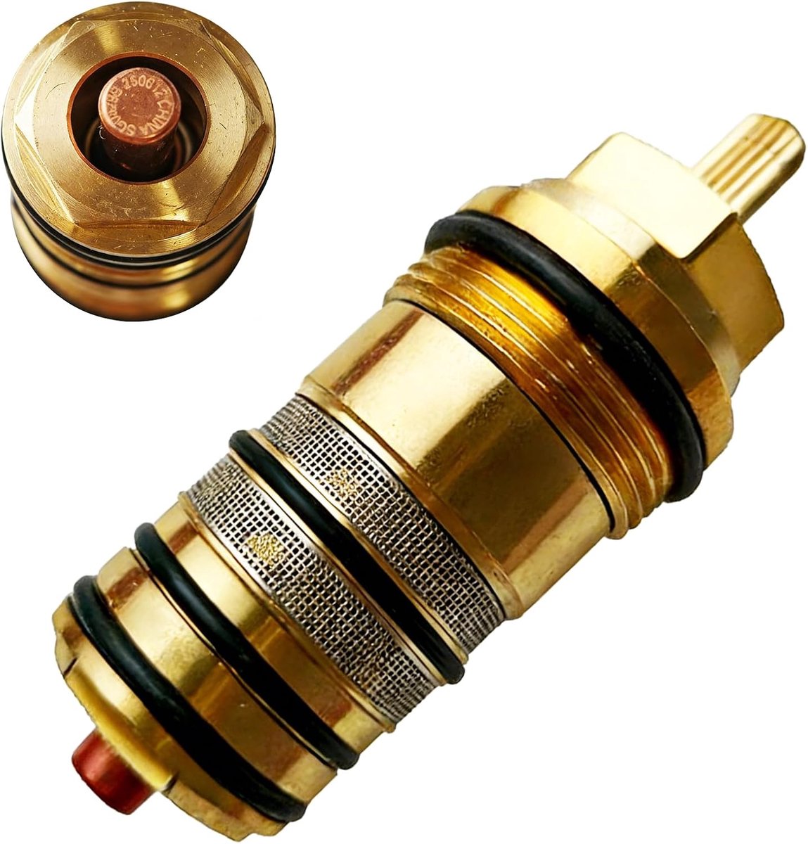 94282000 Temperatuurregeleenheid voor Hansgrohe thermostaatpatroon, thermostaatpatroon, ventielkern van messing, voor bepaalde Hansgrohe thermostaten voor douchethermostaat, mengkraan