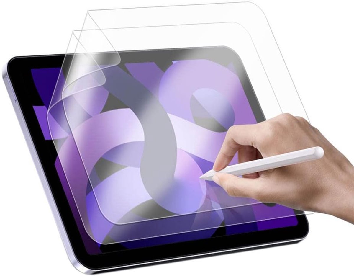Paperfeel-folie voor iPad Air 11 (2024), PET-papierfolie, mat, om te tekenen, anti-vingerafdruk, ontspiegeld, 2 stuks