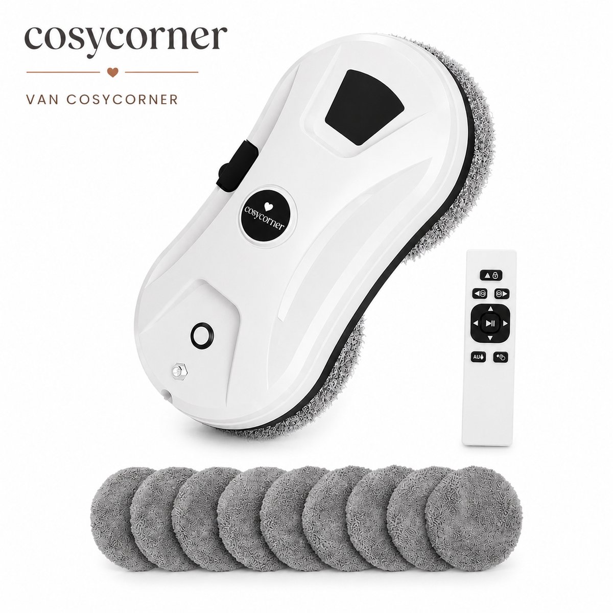 cosycorner Robot Ruitenreiniger - Ramenwasser - Robot - Dweilrobot - Anti-val touw - Slimme waterspray - Krachtige zuigkracht - Met afstandsbediening - Incl. 10 microvezeldoeken