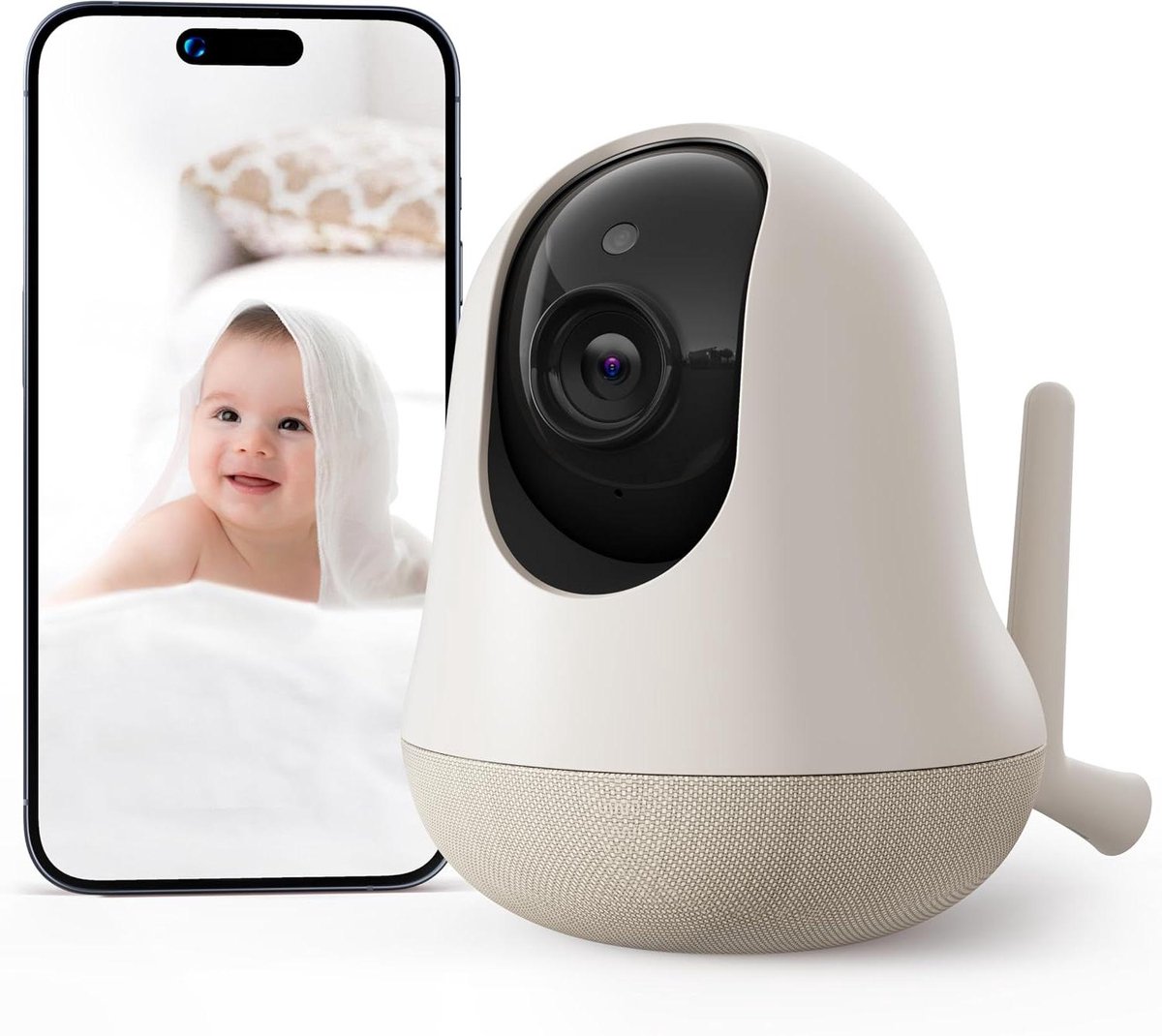 Babyfoon met Camera - Slimme Monitor - Baby Bewaken - AI Bewegingsdetectie - 2K Resolutie - Wit
