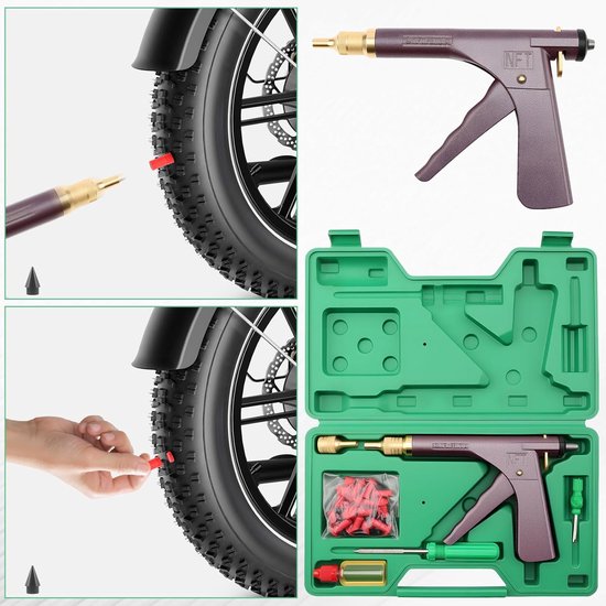 Bandenreparatieset - Reparatieset Tubeless Banden - Band Noodreparatie - Universele Compatibiliteit - 7-7.8mm - Groen — afbeelding 4