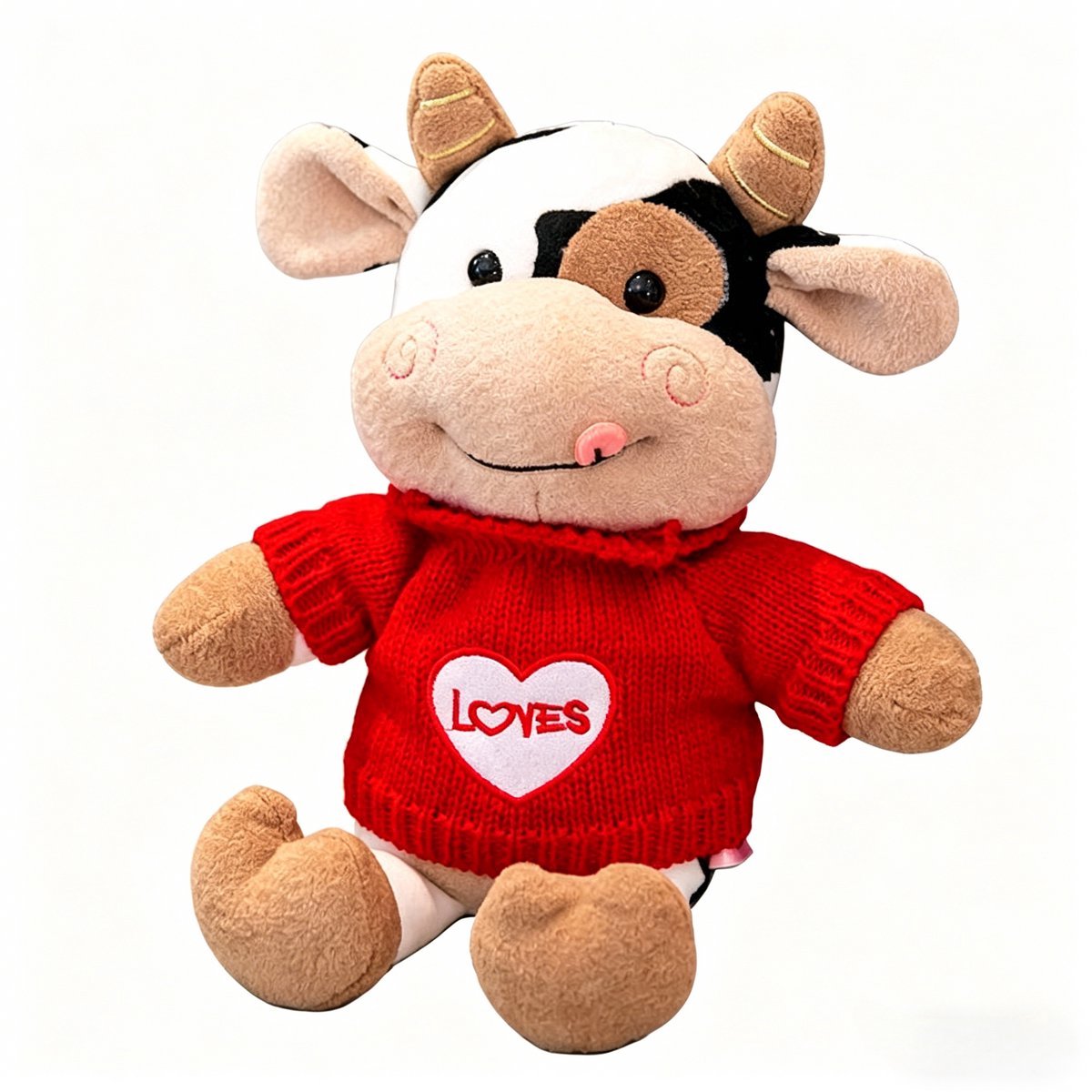 Casalora Schattige Knuffel Koe Trui 40CM – Zachte Pluche Knuffel Koe – Schattige Dieren Knuffel – Cadeau voor Kinderen en Volwassenen