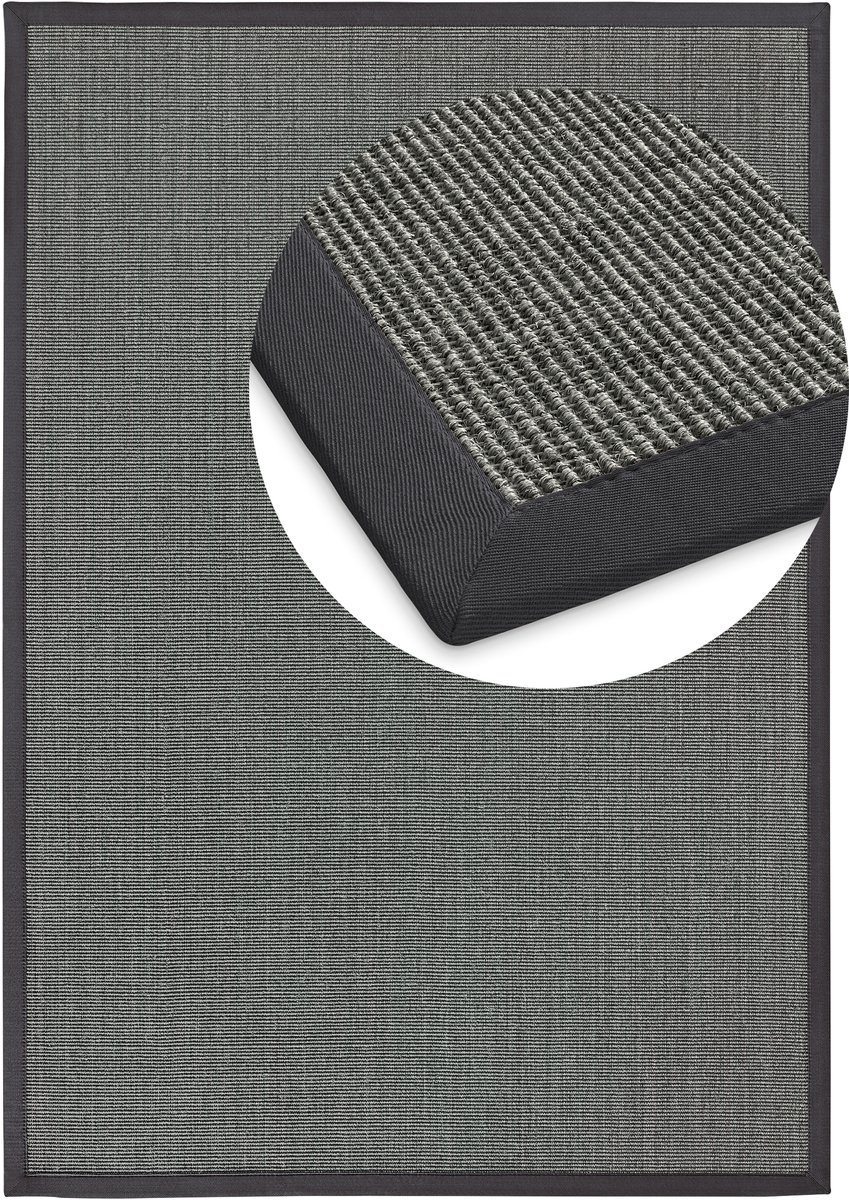Vloerkleed Sisal Mara S2 anthrazit 80x250cm
