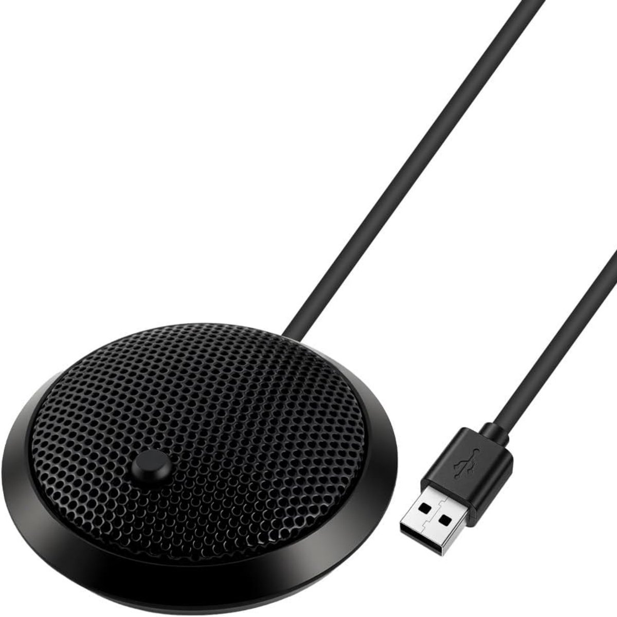 USB Conferentiemicrofoon - 360° Omnidirectionele Condensatormicrofoon - Plug & Play - Microfoon met Dempknop - Voor PC, Laptop, Online Vergaderingen en Streaming