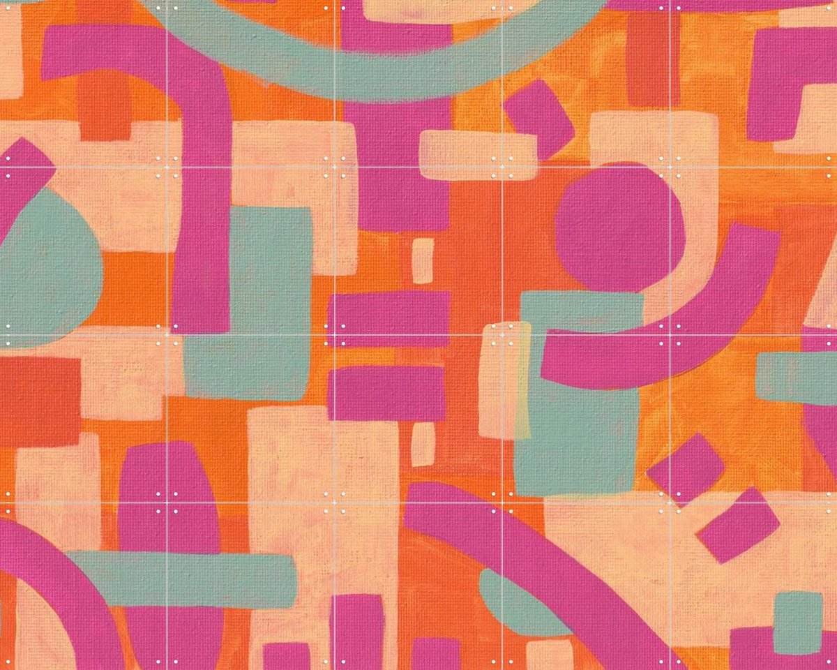 IXXI Murcia, Studio Maren - 100 x 80 cm - Gratis ophangtool - Grote wanddecoratie en posters - Abstract, Retro, Speels, Kleurrijk, Trap, Woonkamer