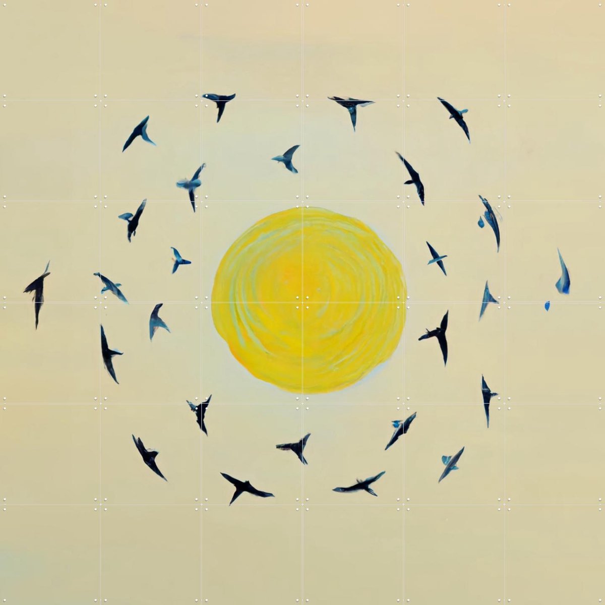 IXXI Fly Away With Me, Interiorisla - 120 x 120 cm - Gratis ophangtool - Grote wanddecoratie en posters - Kwaststreken, Abstract, Strandhuis