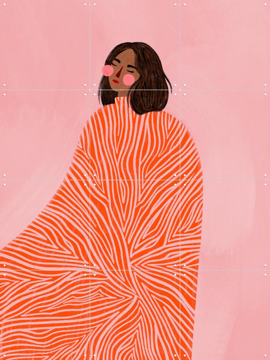 IXXI The Woman With The Swirls, Bea Müller & Various - 60 x 80 cm - Gratis ophangtool - Grote wanddecoratie en posters - Kleurrijk, Speels, Abstract