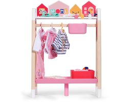 BABY born Kledingrek met spiegel, kledinghangers en een plank: poppenkledingrek met accessoires voor poppen van 36 cm en 43 cm
