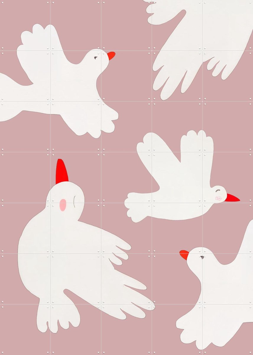 IXXI Fly, Interiorisla - 100 x 140 cm - Gratis ophangtool - Grote wanddecoratie en posters - Illustraties, Cartoonesk, Minimalisme, Speels, Babykamer