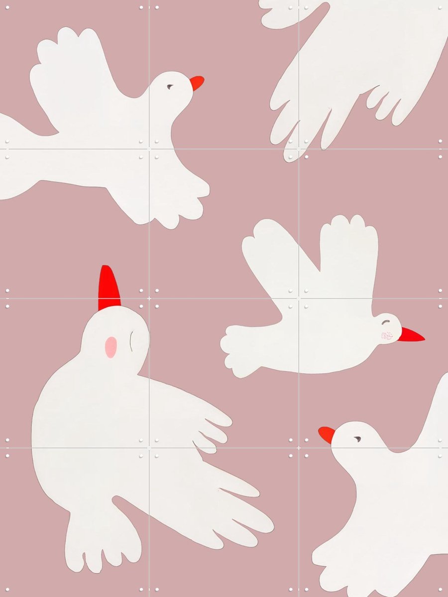 IXXI Fly, Interiorisla - 60 x 80 cm - Gratis ophangtool - Grote wanddecoratie en posters - Illustraties, Cartoonesk, Minimalisme, Speels, Babykamer