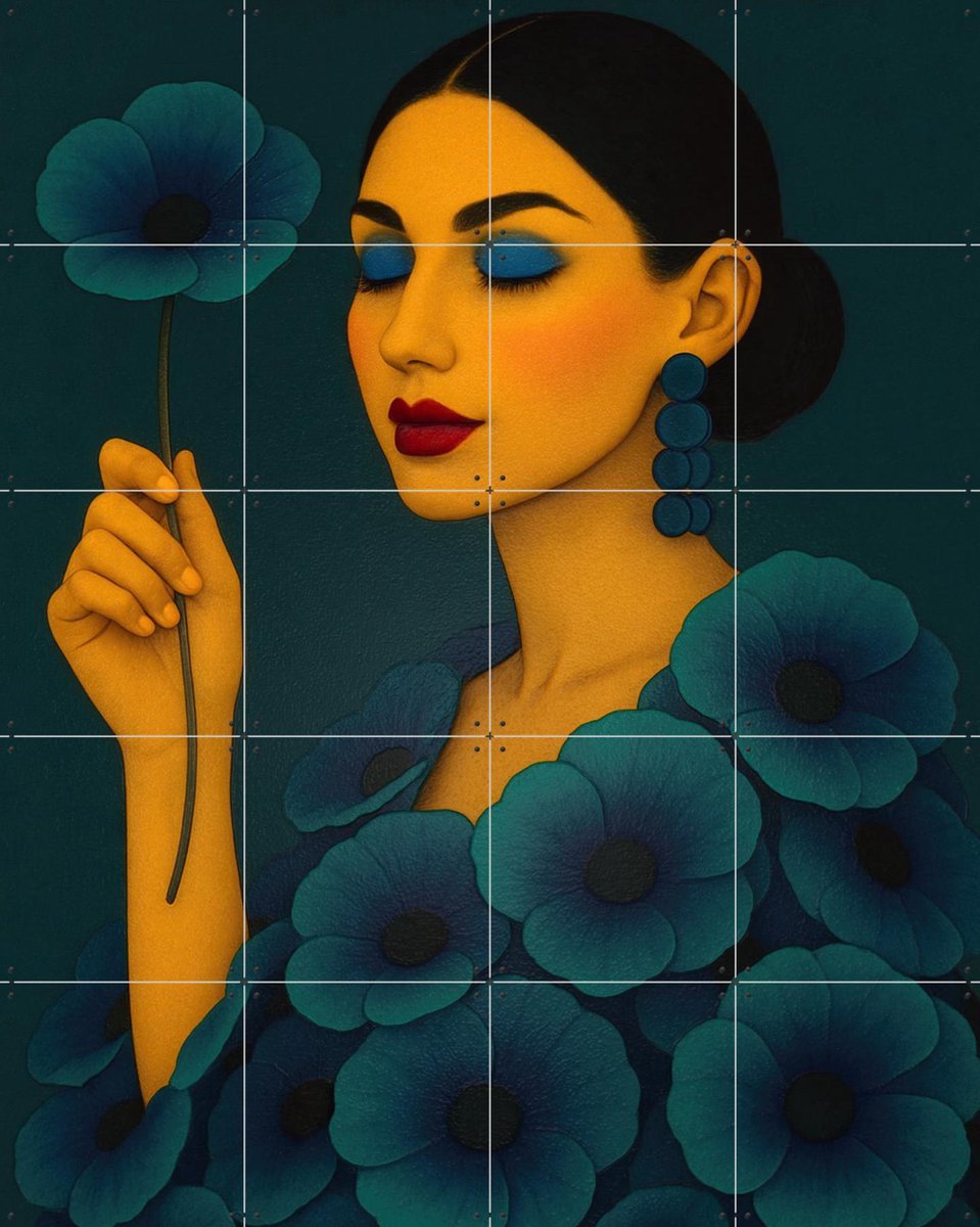 IXXI He Loves Me Ill Just Keep The Flower, Moonheart Artworks - 80 x 100 cm - Gratis ophangtool - Grote wanddecoratie en posters - Modern, Speels