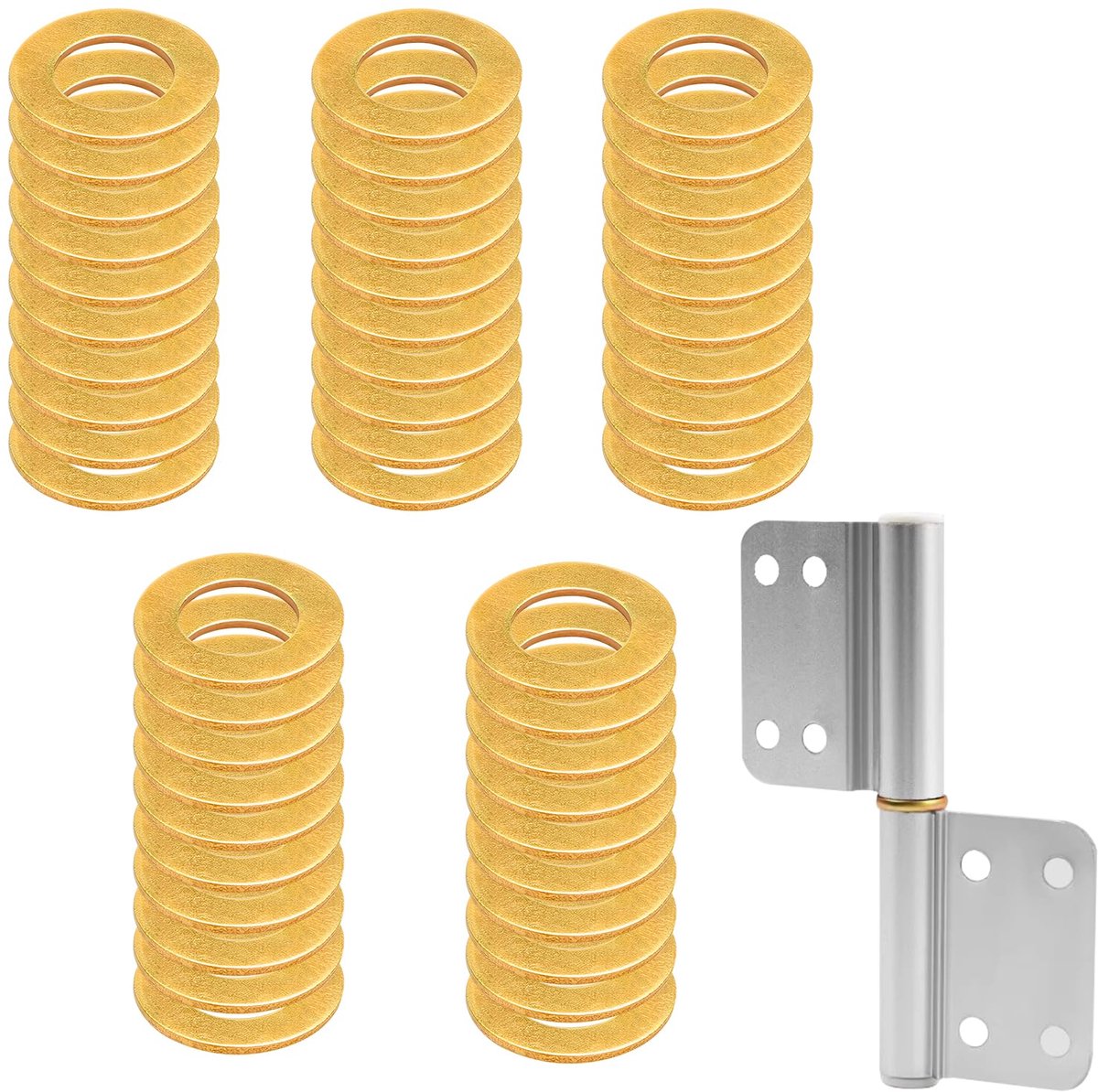 50 stuks M3 Messing Platte Sluitringen, M3x7x0,5mm Messing Afdichting Sluitring, Fitschenringe Kamerdeuren Sluitringen Deurscharnier Montageringen, O-Ring Afstandsringen voor Schroeven