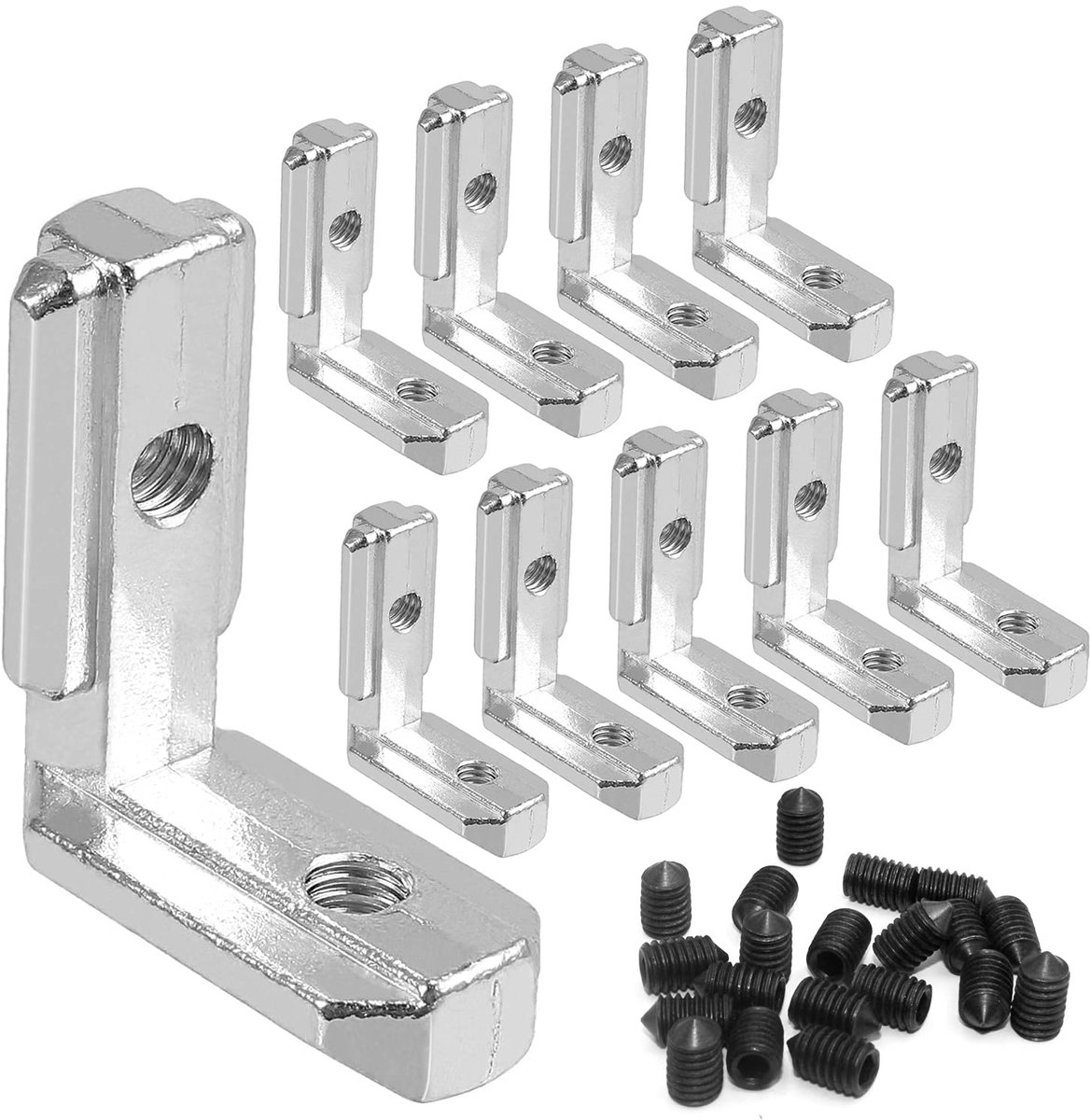 aluminium profiel hoek 40x40mm hoekhoek 90° L profiel aluminium 3030 groef 8 zinklegering klemmen binnenhoek connector hoekverbinding hoekconnector met schroeven