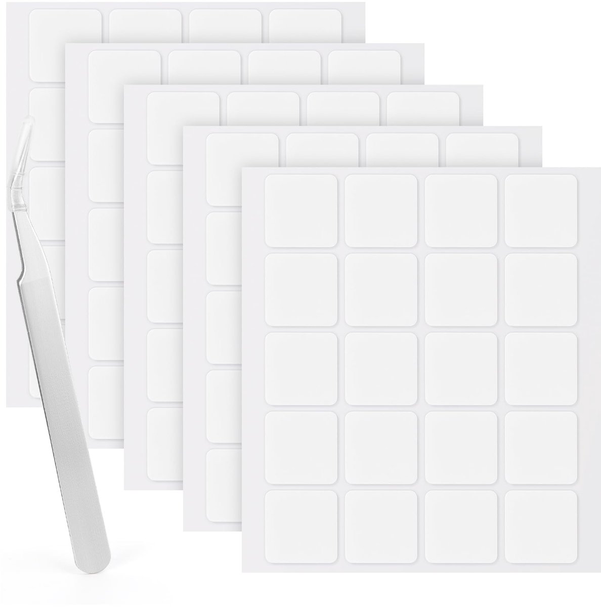 NS25100 Transparante dubbelzijdige plakpunten, vierkante stickers, 100 stuks, afneembare nano-stickers, super waterdichte en residuvrije superstickers voor doe-het-zelf woondecoratie, 25 mm