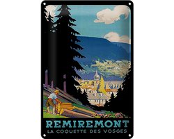 Blechschild Reise 20x30 cm Vogesen Remiremont la coquette des vosges Deko Schild