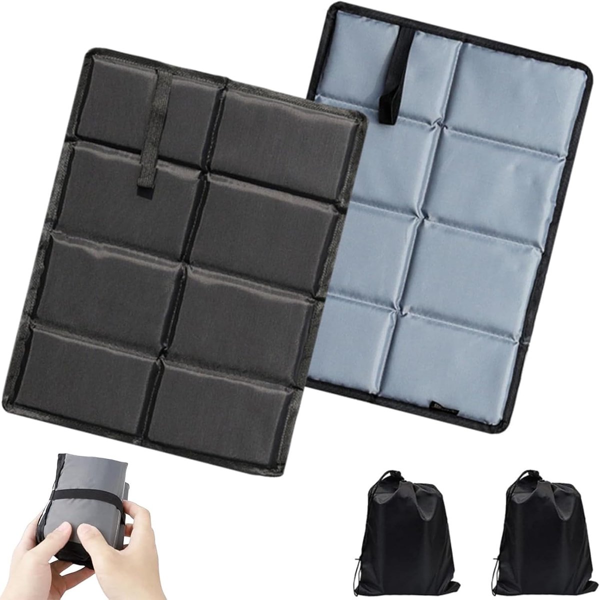 2 stuks opvouwbare schuimrubberen mat, vouwmat outdoor, vouwmat camping, vouwmat outdoor met draagtas, voor outdoor, stadion, picknick