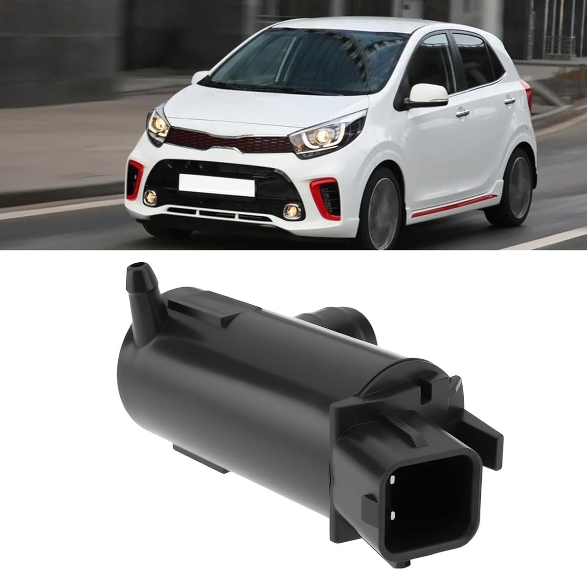 1 Set 2Pin Voorruit Waspomp met Afdichtring 98510-1C000 Compatibel met Kia Picanto 2011-2017