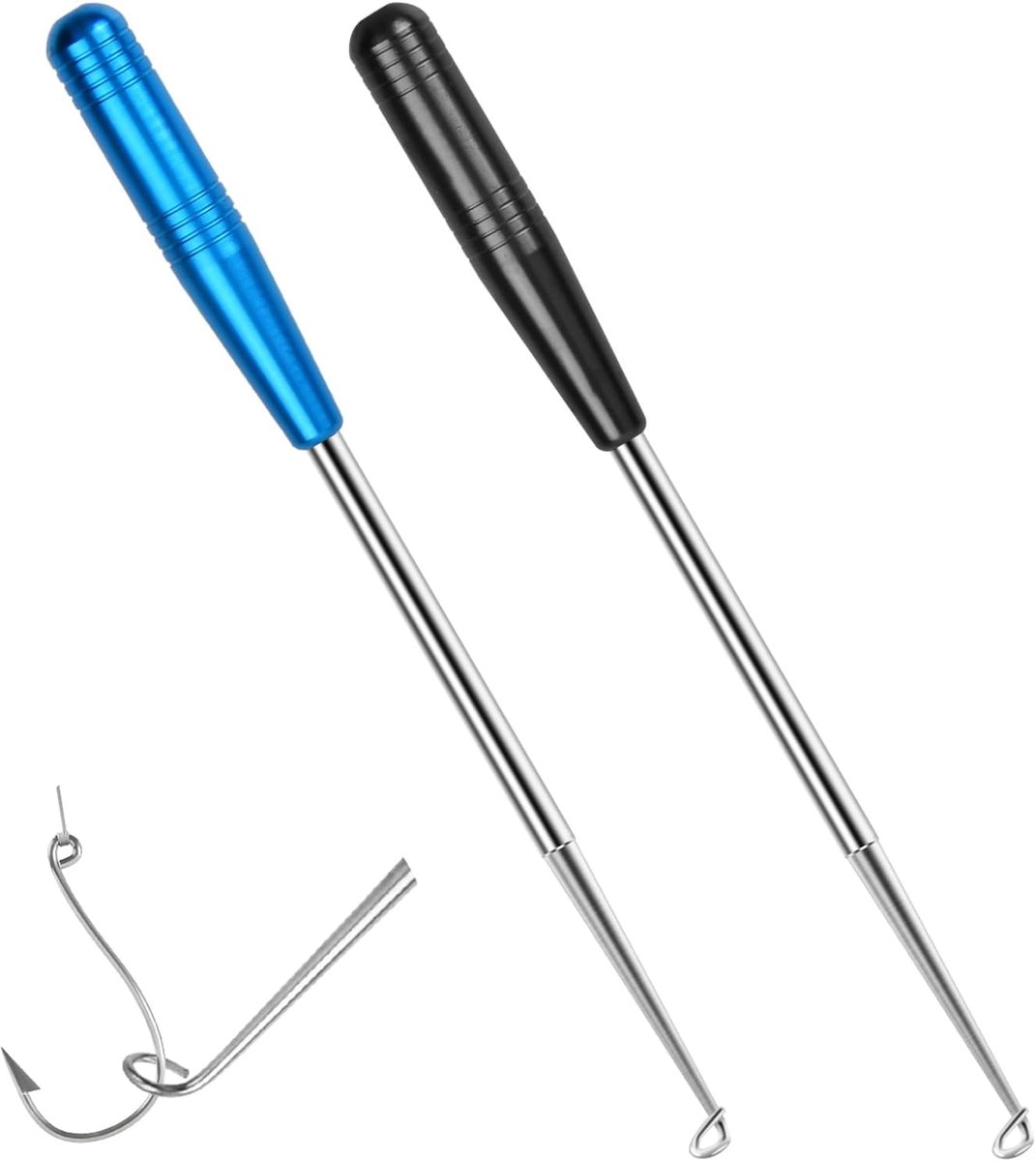 2 stuks vishaakverwijderaar van roestvrij staal (17 cm) – draagbare haakverwijderaar met magneet, snelle disperger voor kleine en grote haken, visaccessoires